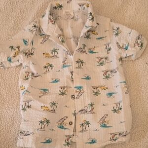 Falls Creek Kids' White Tropical Dino Print Shirt